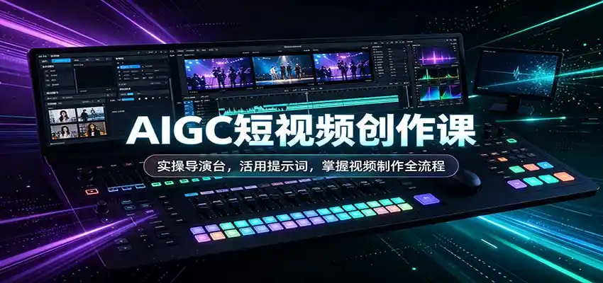 AIGC短视频创作课:实操导演台,活用提示词,掌握视频制作全流程-海淘下载站