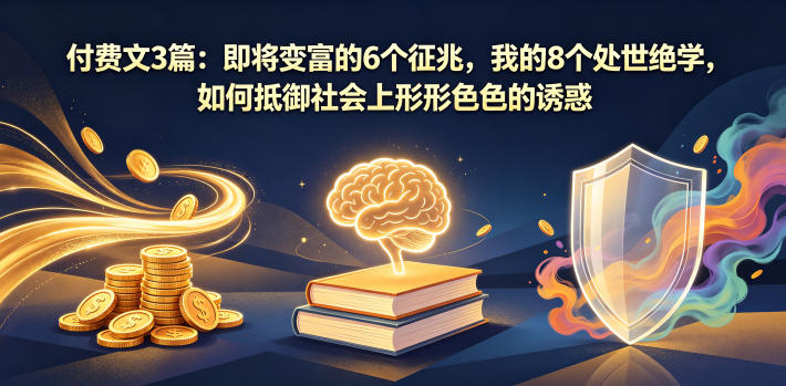 付费文3篇：即将变富的6个征兆，我的8个处世绝学，如何抵御社会上形形色色的诱惑-海淘下载站