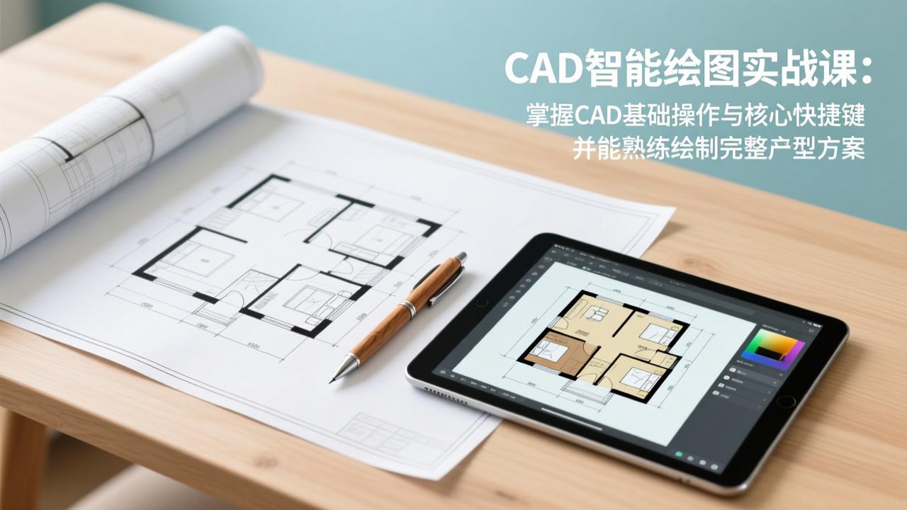 CAD智能绘图实战课：掌握CAD基础操作与核心快捷键，并能熟练绘制完整户型方案-海淘下载站