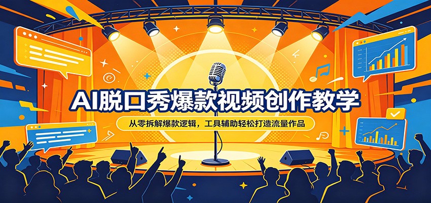 AI脱口秀爆款视频创作教学：从零拆解爆款逻辑，工具辅助轻松打造流量作品-海淘下载站