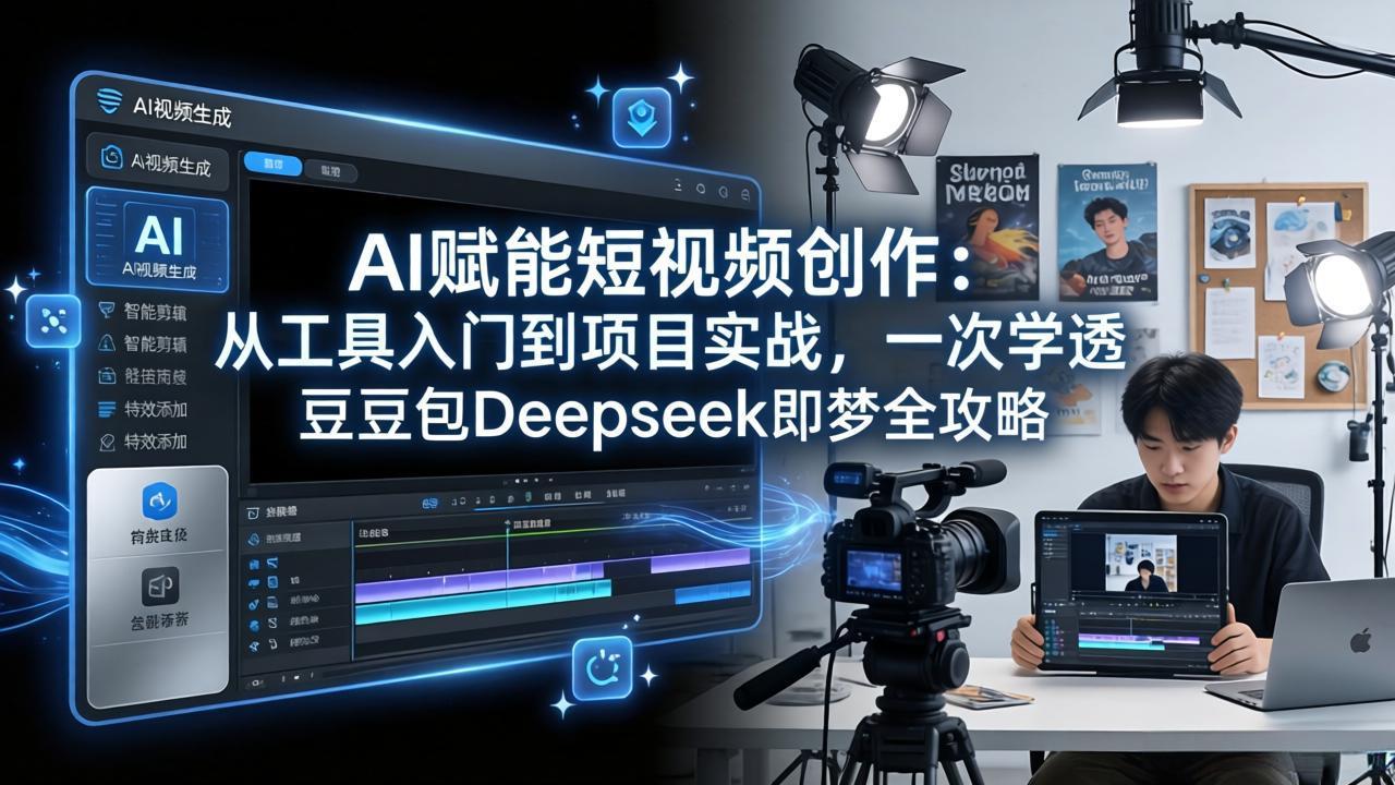 AI赋能短视频创作：从工具入门到项目实战，一次学透豆包Deepseek即梦全攻略-海淘下载站