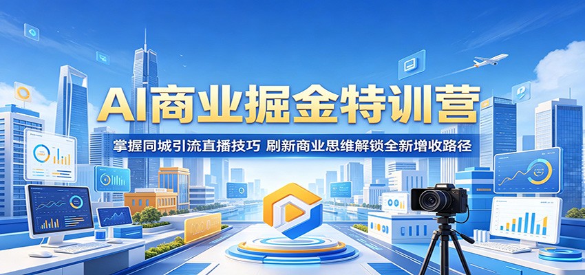 AI商业掘金特训营:掌握同城引流直播技巧,刷新商业思维解锁全新增收路径-海淘下载站